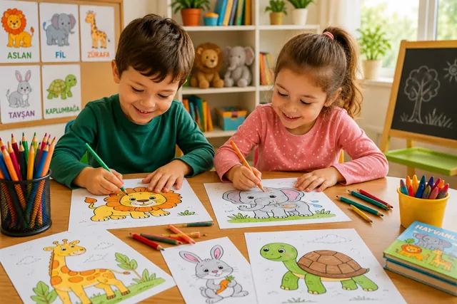 Hayvan Boyama Sayfaları ile Eğlenceli Öğrenme