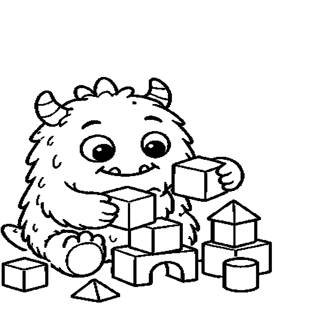 Sevimli Canavarlar Boyama Sayfası